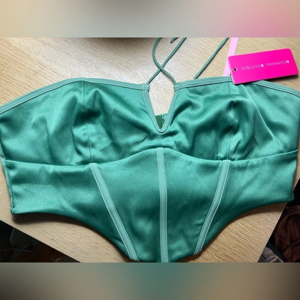 Beginning Boutique Emerald Green Corset Top